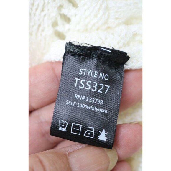 POL Open Knit Oversized Cable Knit Sweater-Large-Cottagecore-3/4 Belled Sleeves - Picture 6 of 11